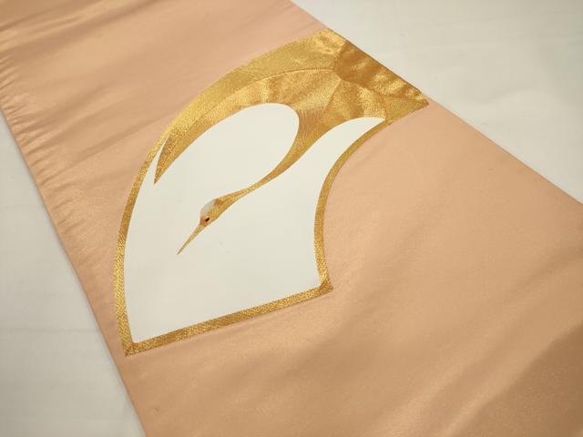 平和屋着物◎太鼓柄袋帯　駒刺繍　飛鶴文　正絹　逸品　AABJ4917pf