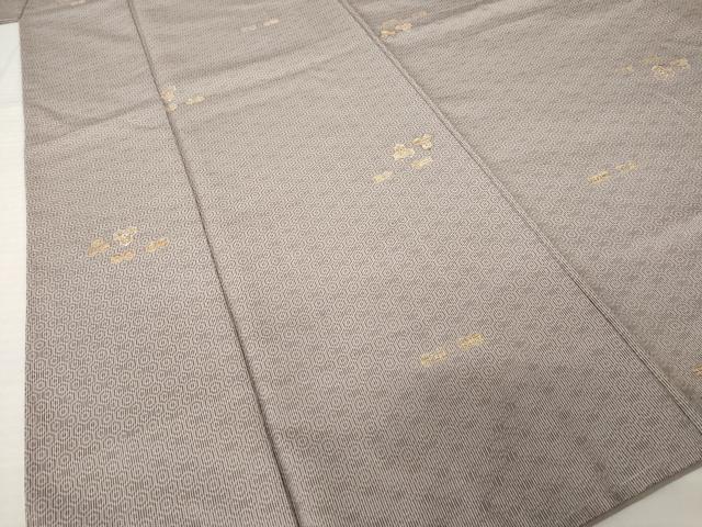 平和屋着物●お召　亀甲文　正絹　逸品　AABJ4922ck