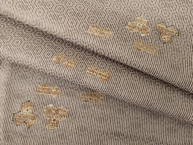 平和屋着物●お召　亀甲文　正絹　逸品　AABJ4922ck