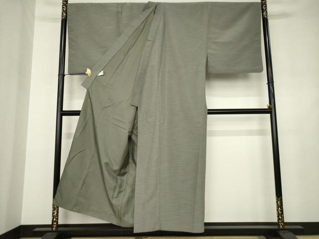 平和屋着物●男性　色無地　藍海松茶色　キングサイズ　洗える着物　AABJ4923ck