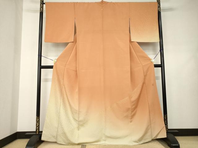平和屋着物●人間国宝　福田喜三郎　訪問着　箔散らし文様　暈し染　正絹　逸品　AABJ4925ck