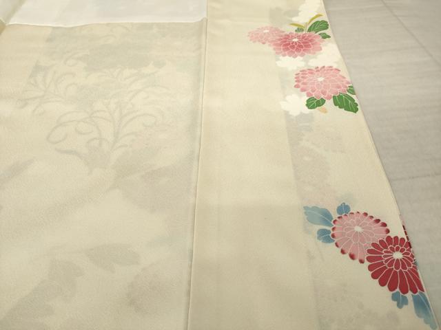 平和屋着物●訪問着　友禅　草花文　正絹　逸品　AABJ4926ck