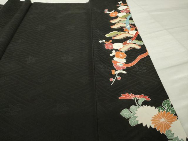 平和屋着物●豪華振袖　駒刺繍　吉祥几帳花鳥文　金彩　正絹　逸品　AABJ4927ck