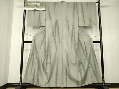 平和屋着物●結城紬　笹竹文　健勝苑扱い　証紙付き　正絹　逸品　AABJ4928ck
