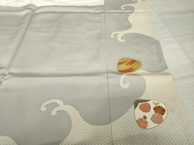 平和屋着物●京都の和装業の老舗一門　千切屋　色留袖　駒刺繍　貝桶花文　金彩　正絹　逸品　AABJ4930ck