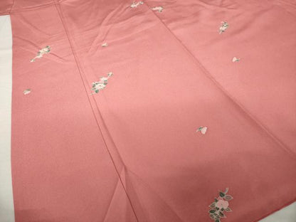 平和屋着物●京加賀友禅　百貫達雄　小紋　舞花文　正絹　逸品　AABJ4932ck