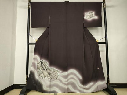 平和屋着物●訪問着　作家物　女人御所車文　暈し染め　金彩　正絹　逸品　AABJ4933ck