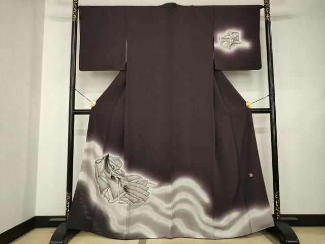 平和屋着物●訪問着　作家物　女人御所車文　暈し染め　金彩　正絹　逸品　AABJ4933ck