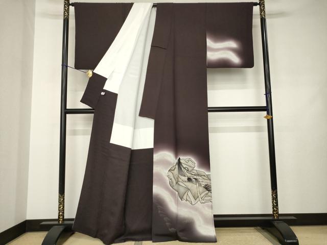 平和屋着物●訪問着　作家物　女人御所車文　暈し染め　金彩　正絹　逸品　AABJ4933ck