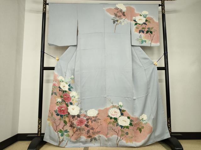 平和屋着物●訪問着　友禅　枝花文　小田急百貨店扱い　正絹　逸品　AABJ4936ck