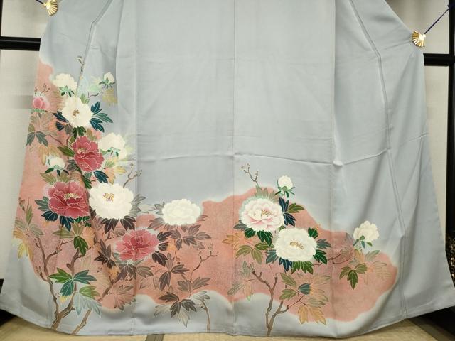 平和屋着物●訪問着　友禅　枝花文　小田急百貨店扱い　正絹　逸品　AABJ4936ck