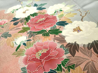 平和屋着物●訪問着　友禅　枝花文　小田急百貨店扱い　正絹　逸品　AABJ4936ck