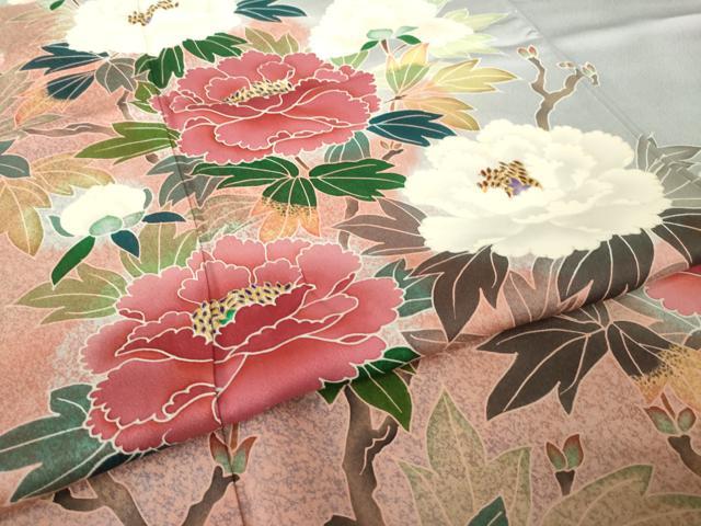 平和屋着物●訪問着　友禅　枝花文　小田急百貨店扱い　正絹　逸品　AABJ4936ck