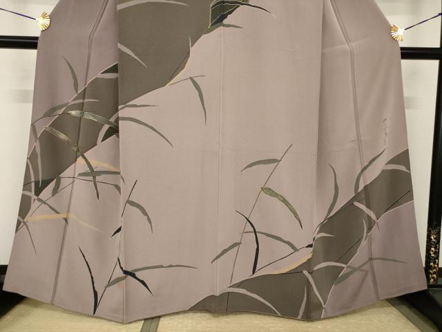 平和屋着物●訪問着　作家物　草葉文　金彩　正絹　逸品　AABJ4937ck