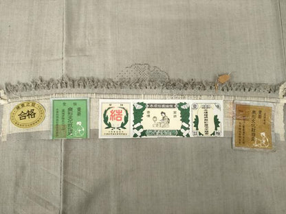 平和屋着物●本場結城紬　重要無形文化財　100亀甲　飛び亀甲柄　雪輪文　証紙付き　正絹　逸品　AABJ4941ck
