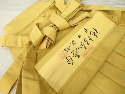 平和屋着物●男性　人間国宝　甲田綏郎　精好仙台平　馬乗り袴　飴色　正絹　逸品　AABJ4942ck