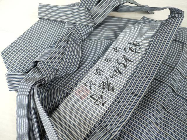 平和屋着物●男性　人間国宝　甲田綏郎　精好仙台平　馬乗り袴　縞　正絹　逸品　AABJ4944ck