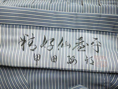 平和屋着物●男性　人間国宝　甲田綏郎　精好仙台平　馬乗り袴　縞　正絹　逸品　AABJ4944ck