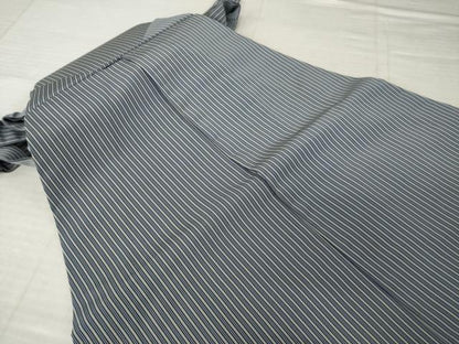 平和屋着物●男性　人間国宝　甲田綏郎　精好仙台平　馬乗り袴　縞　正絹　逸品　AABJ4944ck