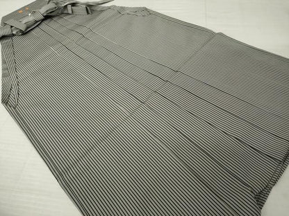 平和屋着物●男性　人間国宝　甲田綏郎　精好仙台平　馬乗り袴　縞　正絹　逸品　AABJ4946ck