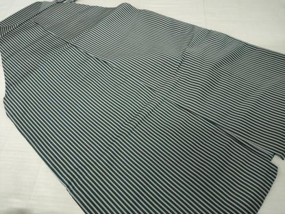 平和屋着物●　男性　人間国宝　甲田綏郎　精好仙台平　馬乗り袴　縞　正絹　逸品　AABJ4947ck