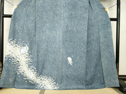 平和屋着物●訪問着　シロサギ　たたき染め　金彩　さが美扱い　ロング丈　正絹　逸品　AABJ4951ck