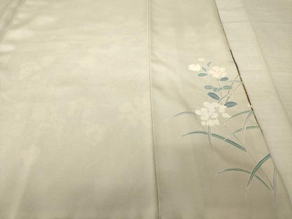 平和屋着物●訪問着　草花文　暈し染め　金彩　正絹　逸品　AABJ4956ck