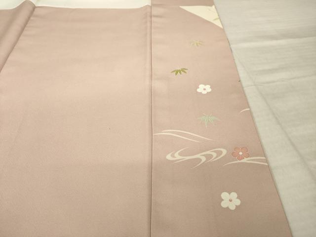 平和屋着物●訪問着　友禅　作家物　草花文　正絹　逸品　AABJ4957ck