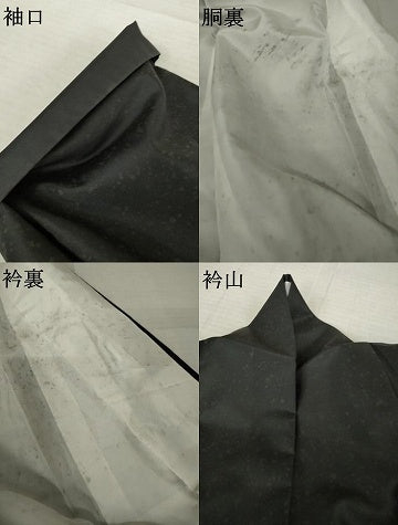 平和屋着物●本場大島紬　染大島　色留訪問着　草花文　金彩　正絹　逸品　AABJ4967ck