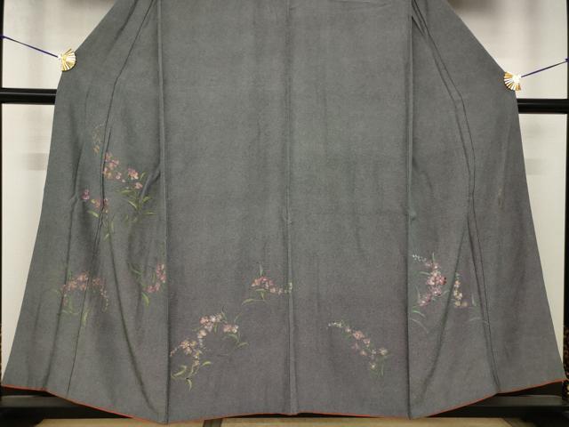 平和屋着物●江戸小紋　訪問着　作家物　手描き　草花文　正絹　逸品　AABJ4969ck