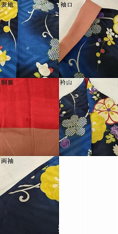 平和屋着物●アンティーク　大正ロマン　小紋　舞花文　暈し染　正絹　逸品　AABJ4975ck