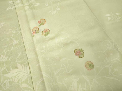 平和屋着物●訪問着　駒刺繍　花丸文　正絹　逸品　未使用　AABJ4982ck
