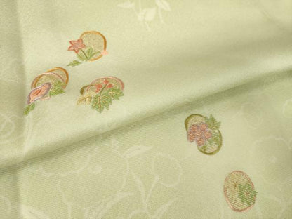 平和屋着物●訪問着　駒刺繍　花丸文　正絹　逸品　未使用　AABJ4982ck