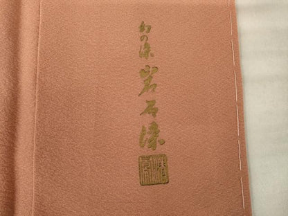 平和屋着物●上質な色無地　作家物　真朱色　正絹　逸品　未使用　AABJ4983ck