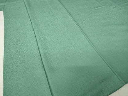 平和屋着物●上質な色無地　紋意匠　木賊色　正絹　逸品　AABJ4985ck