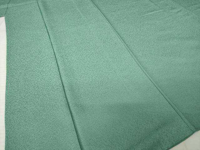 平和屋着物●上質な色無地　紋意匠　木賊色　正絹　逸品　AABJ4985ck