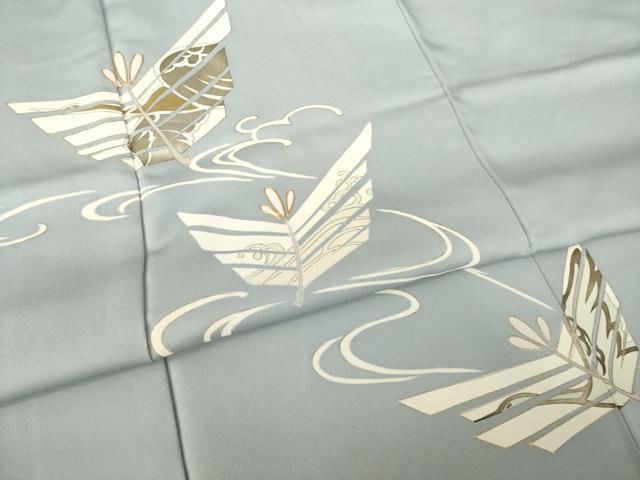 平和屋着物●訪問着　駒刺繍　舞蝶文　金彩　正絹　逸品　AABJ4987ck