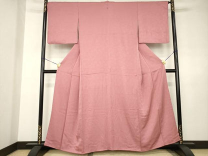 平和屋着物●上質な色無地　蘇芳香色　正絹　逸品　AABJ4991ck