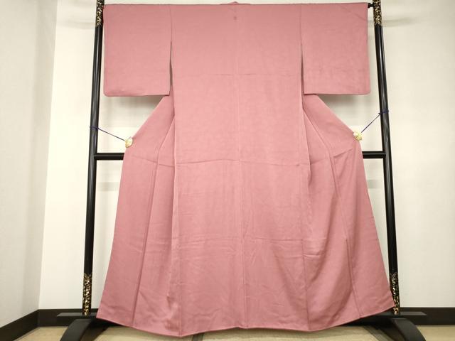平和屋着物●上質な色無地　蘇芳香色　正絹　逸品　AABJ4991ck