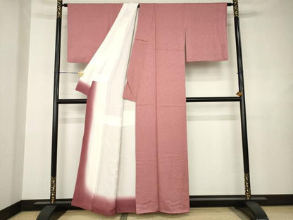 平和屋着物●上質な色無地　蘇芳香色　正絹　逸品　AABJ4991ck