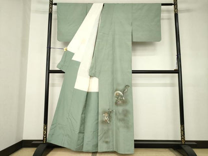 平和屋着物●京の名門・菱屋六右ェ門　紬　青山みとも　色留袖　風神雷神　正絹　逸品　AABJ4999ck