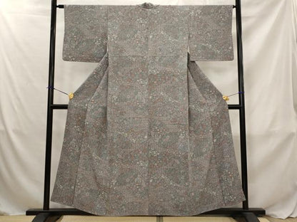 平和屋着物■上質な小紋　地紙花文　正絹　逸品　AABJ5001st