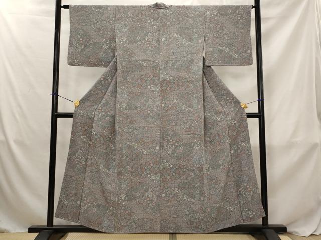 平和屋着物■上質な小紋　地紙花文　正絹　逸品　AABJ5001st