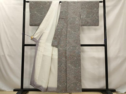 平和屋着物■上質な小紋　地紙花文　正絹　逸品　AABJ5001st