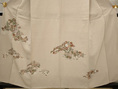 平和屋着物■訪問着　草花文　正絹　逸品　AABJ5003st