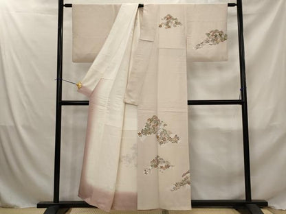 平和屋着物■訪問着　草花文　正絹　逸品　AABJ5003st