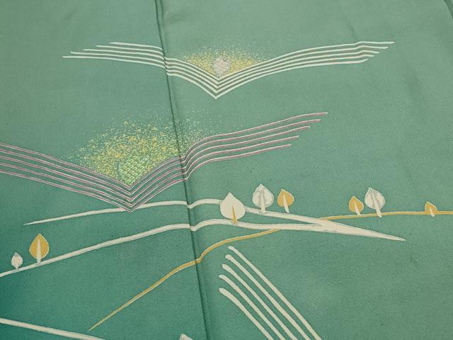 平和屋着物■訪問着　松葉文　暈し染め　正絹　逸品　AABJ5006st
