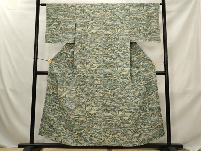 平和屋着物■上質な小紋　風景文　正絹　逸品　AABJ5008st