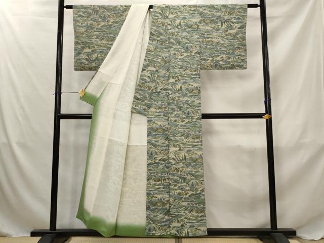 平和屋着物■上質な小紋　風景文　正絹　逸品　AABJ5008st