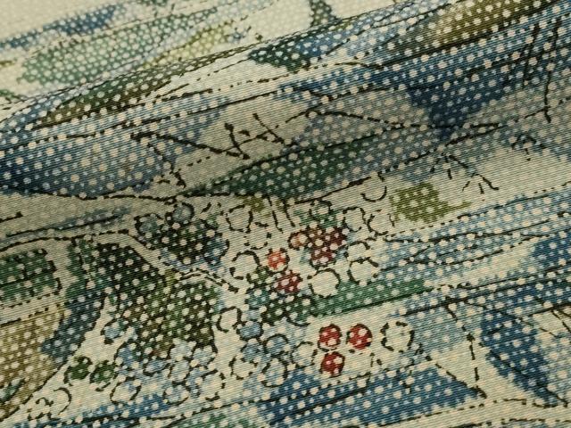 平和屋着物■上質な小紋　風景文　正絹　逸品　AABJ5008st